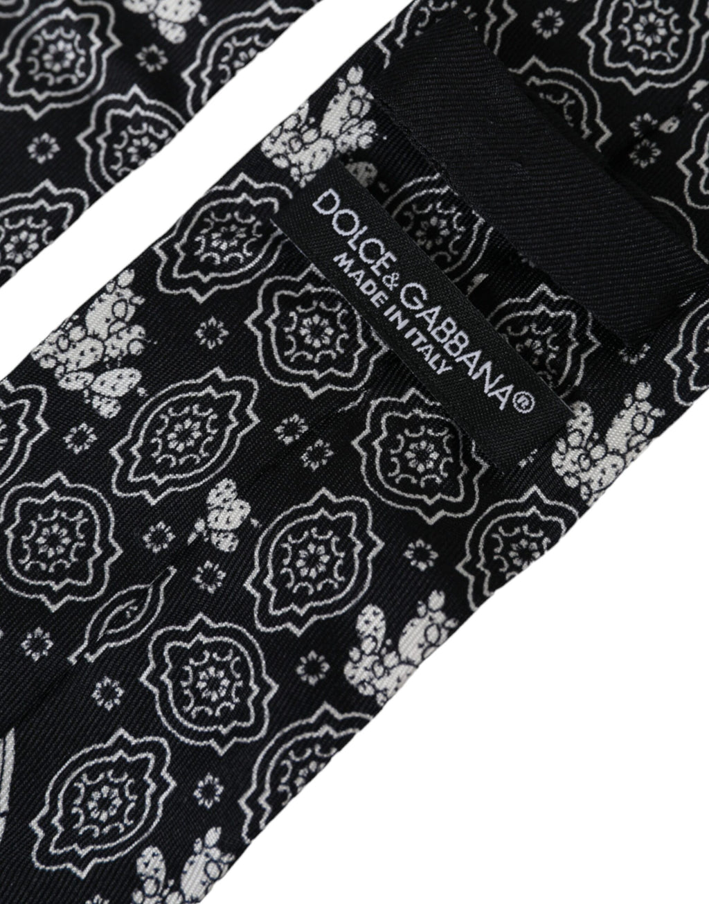 Dolce & Gabbana Dark Gray Patterned 100%Silk Adjustable Tie
