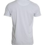 T-shirt blanc en coton Dolce & Gabbana à col rond et manches courtes, vue de face.