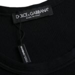 T-shirt homme sans manches noir Dolce & Gabbana, sous-vêtement ajusté, vue de face.