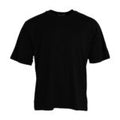 T-shirt noir en coton à col rond et manches courtes de Dolce & Gabbana, vue de face, détails du tissu et design simple.