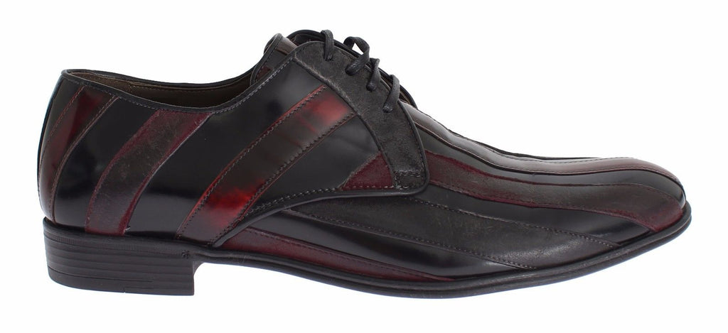 Chaussures formelles en cuir noir Bordeaux de Dolce & Gabbana, élégantes et sophistiquées, pour hommes.
