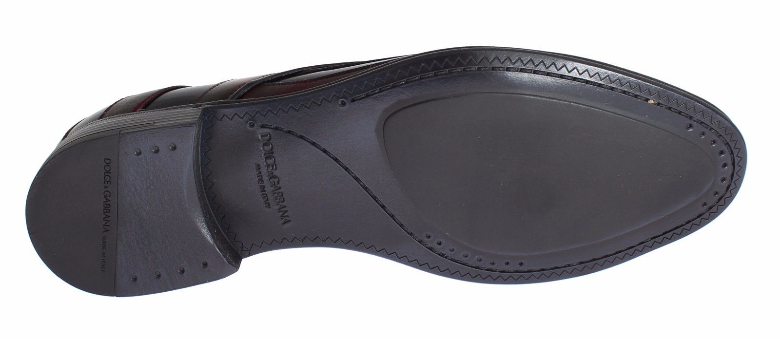 Chaussures formelles en cuir noir et bordeaux de Dolce & Gabbana, élégantes et sophistiquées pour homme.