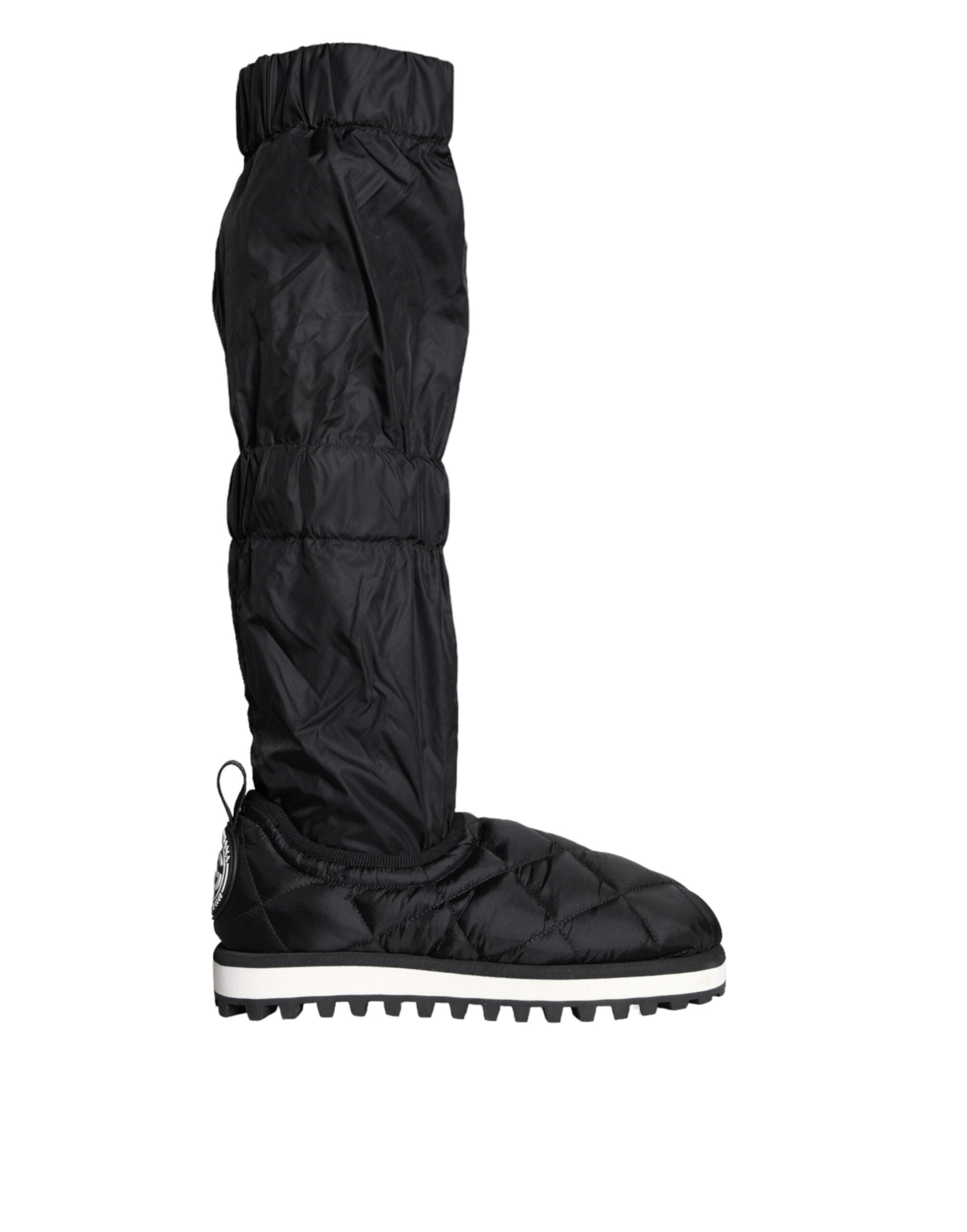 Bottes sneakers noires à motif matelassé de haute top de Dolce & Gabbana, chaussures de sport élégantes et tendance