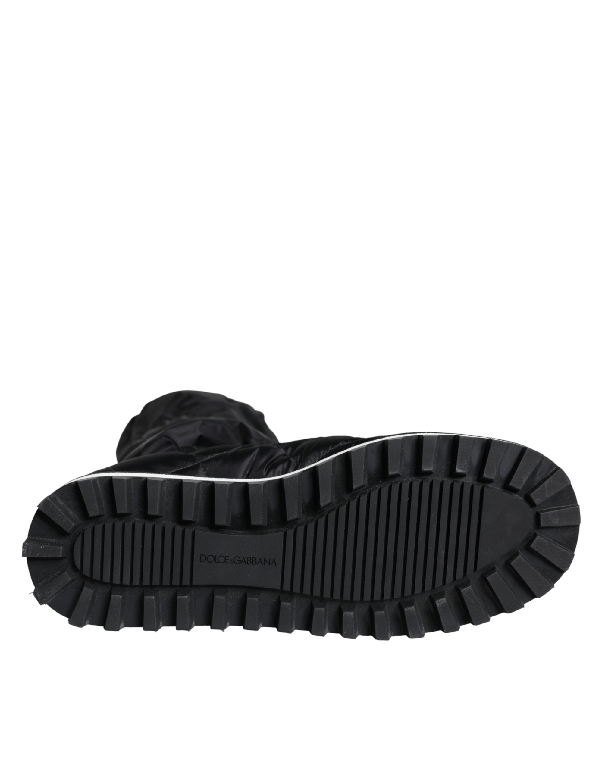 Chaussures sneakers à hautes tiges noires Dolce & Gabbana avec quilting, design élégant et moderne.