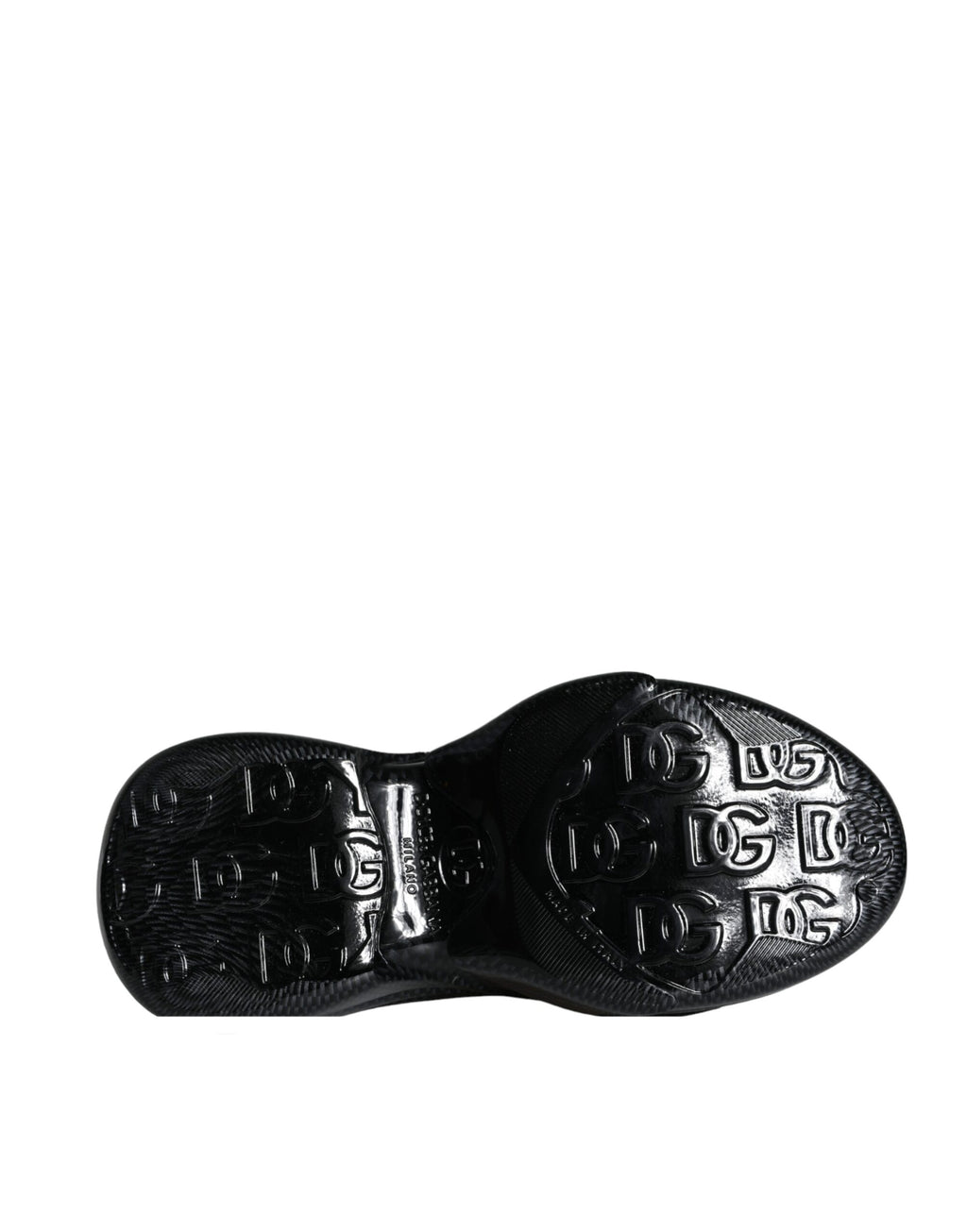 Chaussures sneakers basses noires en caoutchouc avec effet doré de Dolce & Gabbana, style moderne et élégant pour hommes.