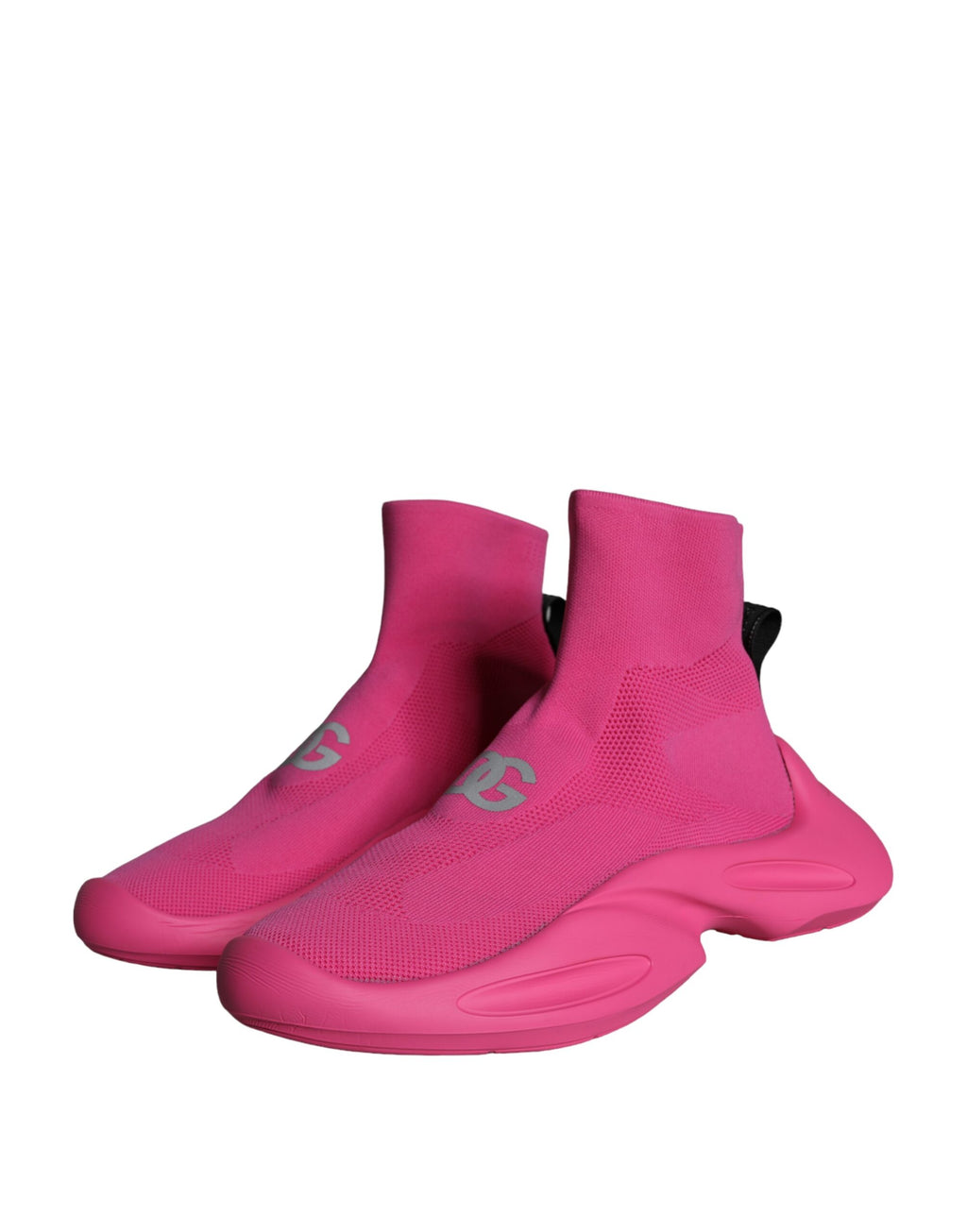 chaussures sneakers Dolce & Gabbana, chaussettes slip-on roses roses logo rose pâle, design élégant et tendance