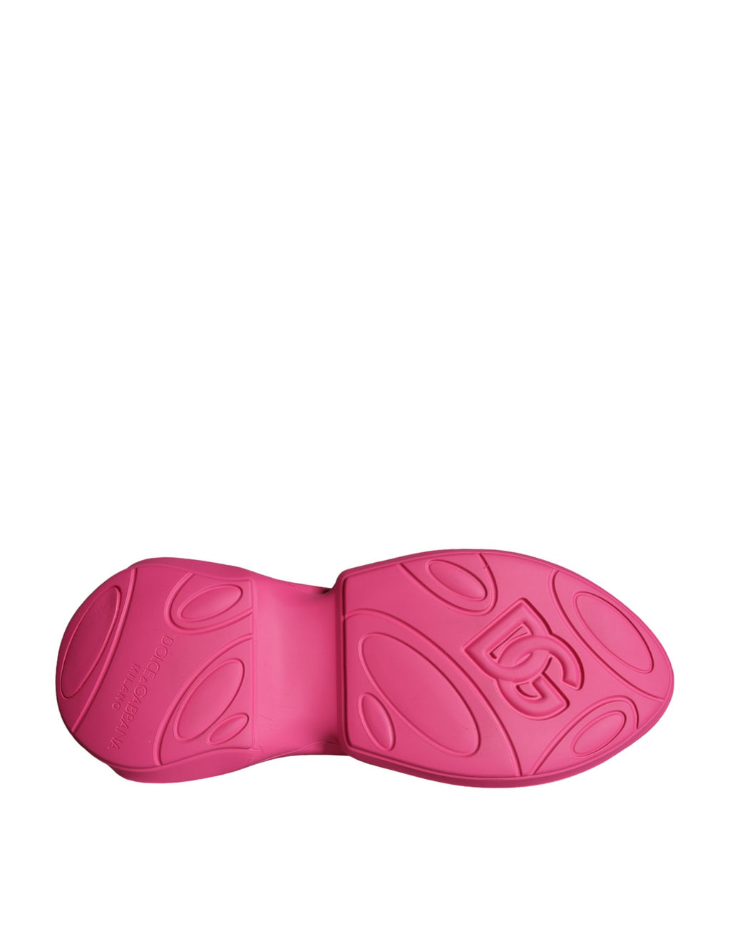 Chaussures sneakers slip-on Dolce & Gabbana rose avec logo imprimé, style décontracté et confortable, vue de face.