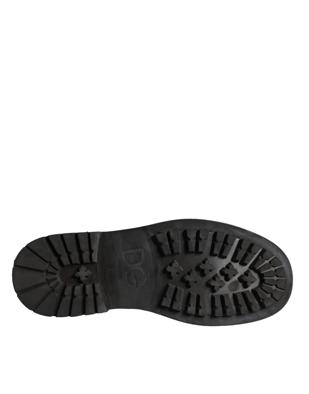 Bottes pour homme Dolce & Gabbana en cuir noir à lacets, mi-mollet, style élégant et sophistiqué.