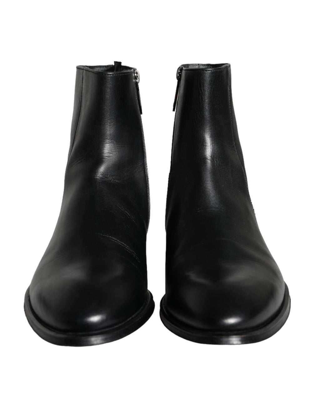 Bottes pour hommes en cuir de veau noir de Dolce & Gabbana, chaussures élégantes à la cheville pour homme