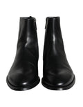 Bottes pour hommes en cuir de veau noir de Dolce & Gabbana, chaussures élégantes à la cheville pour homme