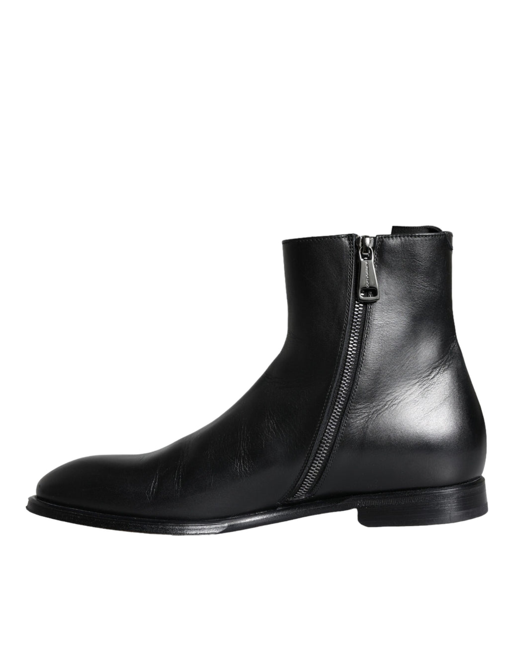 Bottes pour homme en cuir de veau noir de Dolce & Gabbana, chaussures élégantes ankle avec semelle en cuir.