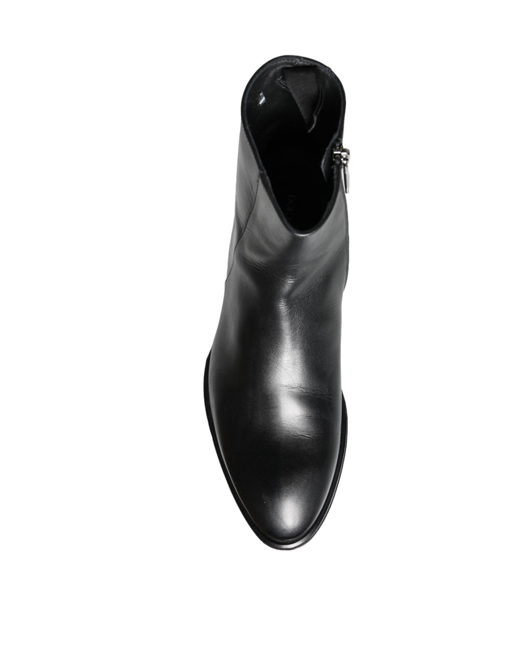 Chaussures pour homme Dolce & Gabbana en cuir de veau noir, bottines à la cheville élégantes et sophistiquées.