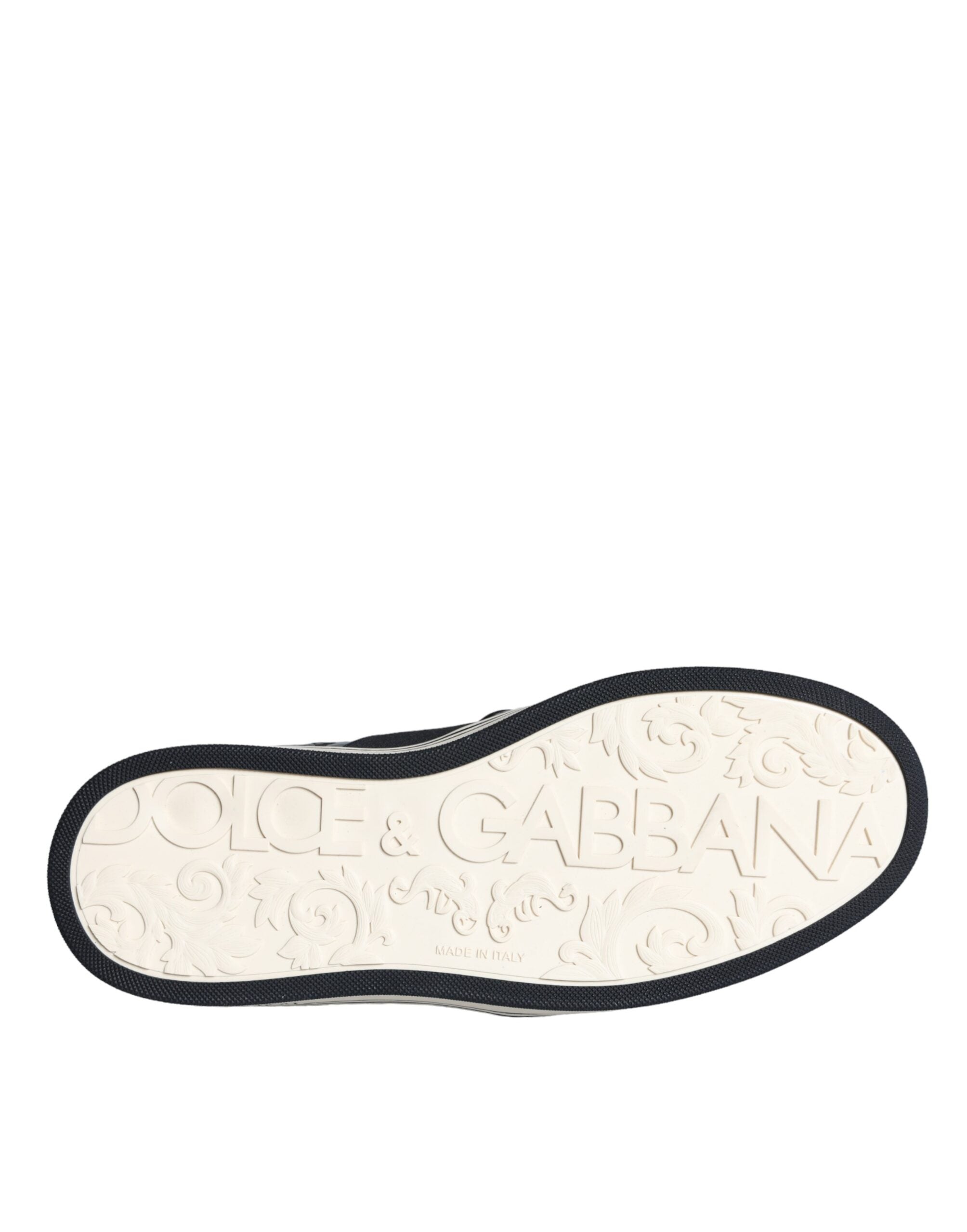 Mocassins décontractés en cuir noir de Dolce & Gabbana pour homme, semelle en caoutchouc, style élégant et confortable.