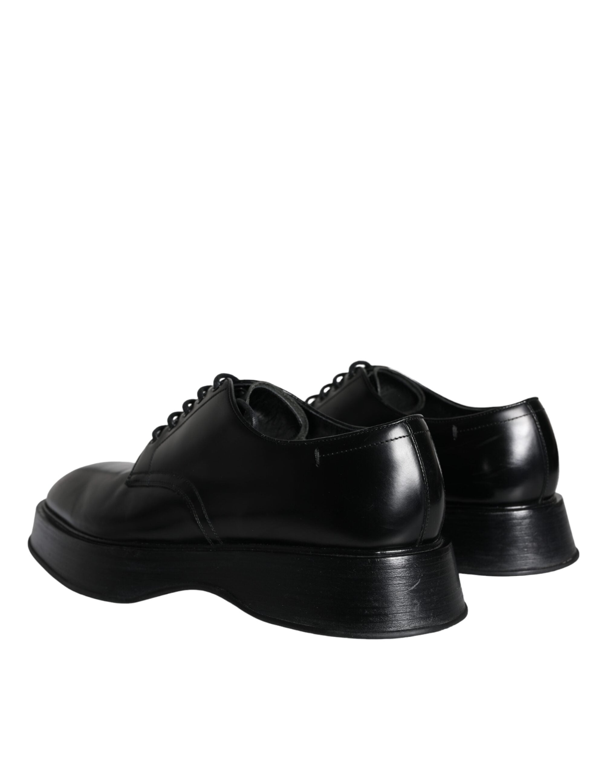 Chaussures derby en cuir noir pour homme de Dolce & Gabbana, élégantes et formelles, en cuir de veau.