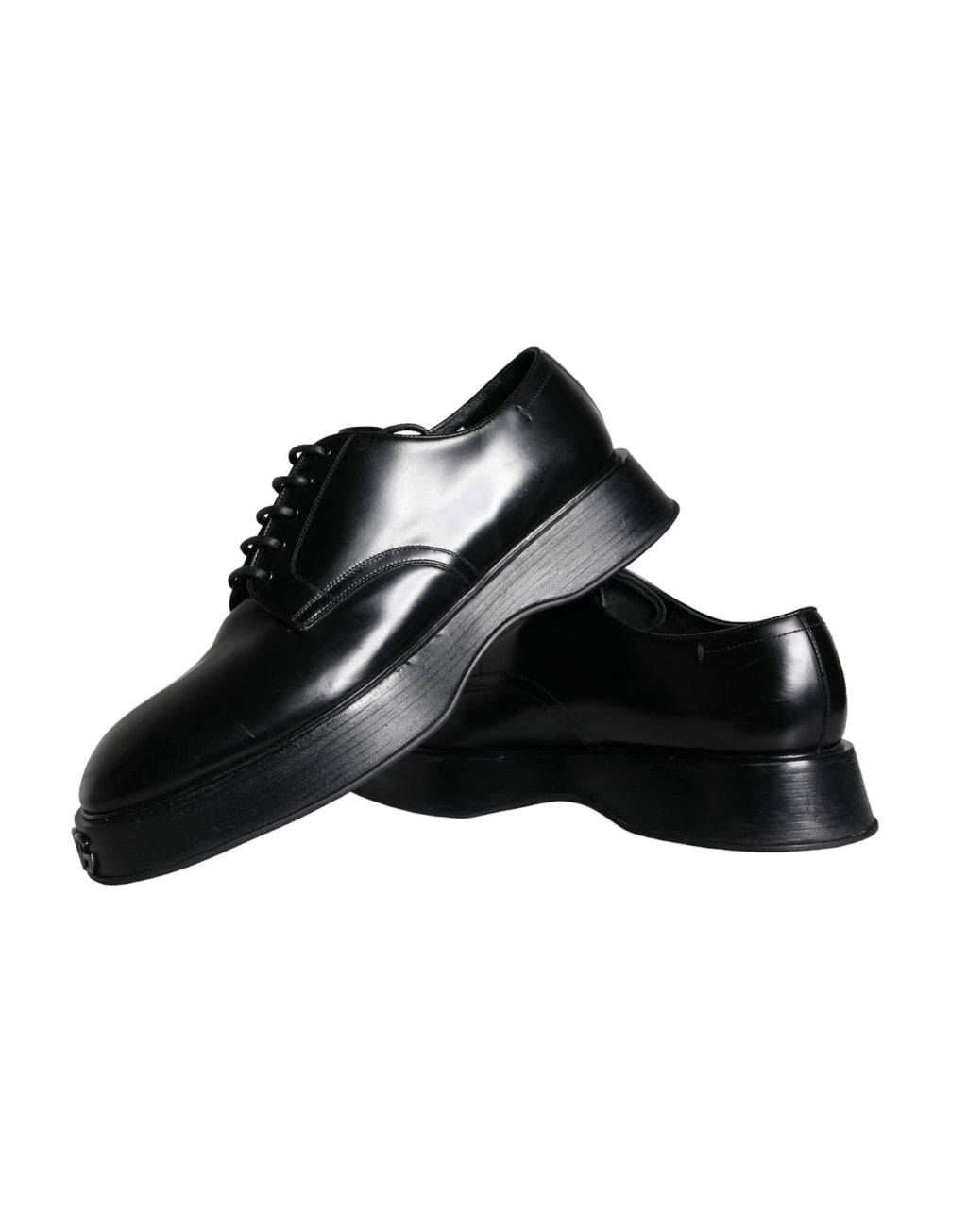 Chaussures Derby noires en cuir de veau de Dolce & Gabbana, chaussures formelles élégantes pour homme.