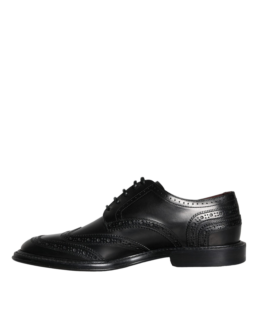 Chaussures formelles pour homme Dolce & Gabbana en cuir noir Oxford Wingtip, élégantes et sophistiquées.