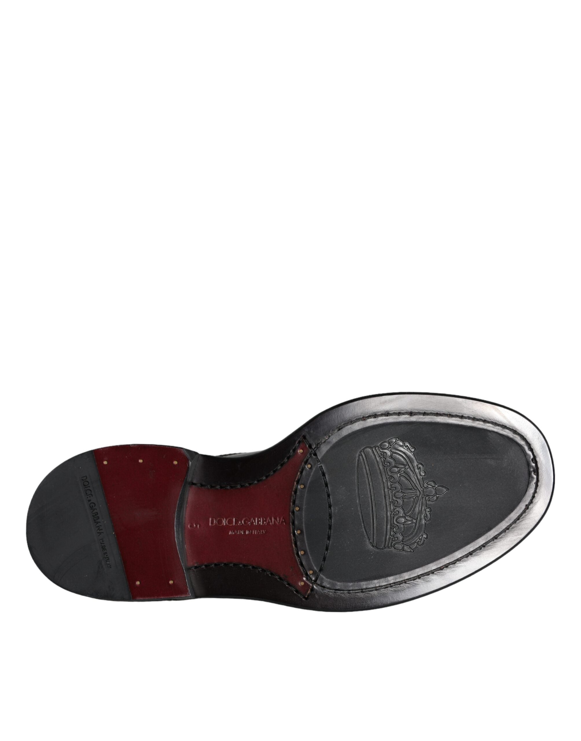 Chaussures Oxford Wingtip en cuir noir de Dolce & Gabbana pour homme, chaussures formelles élégantes et sophistiquées