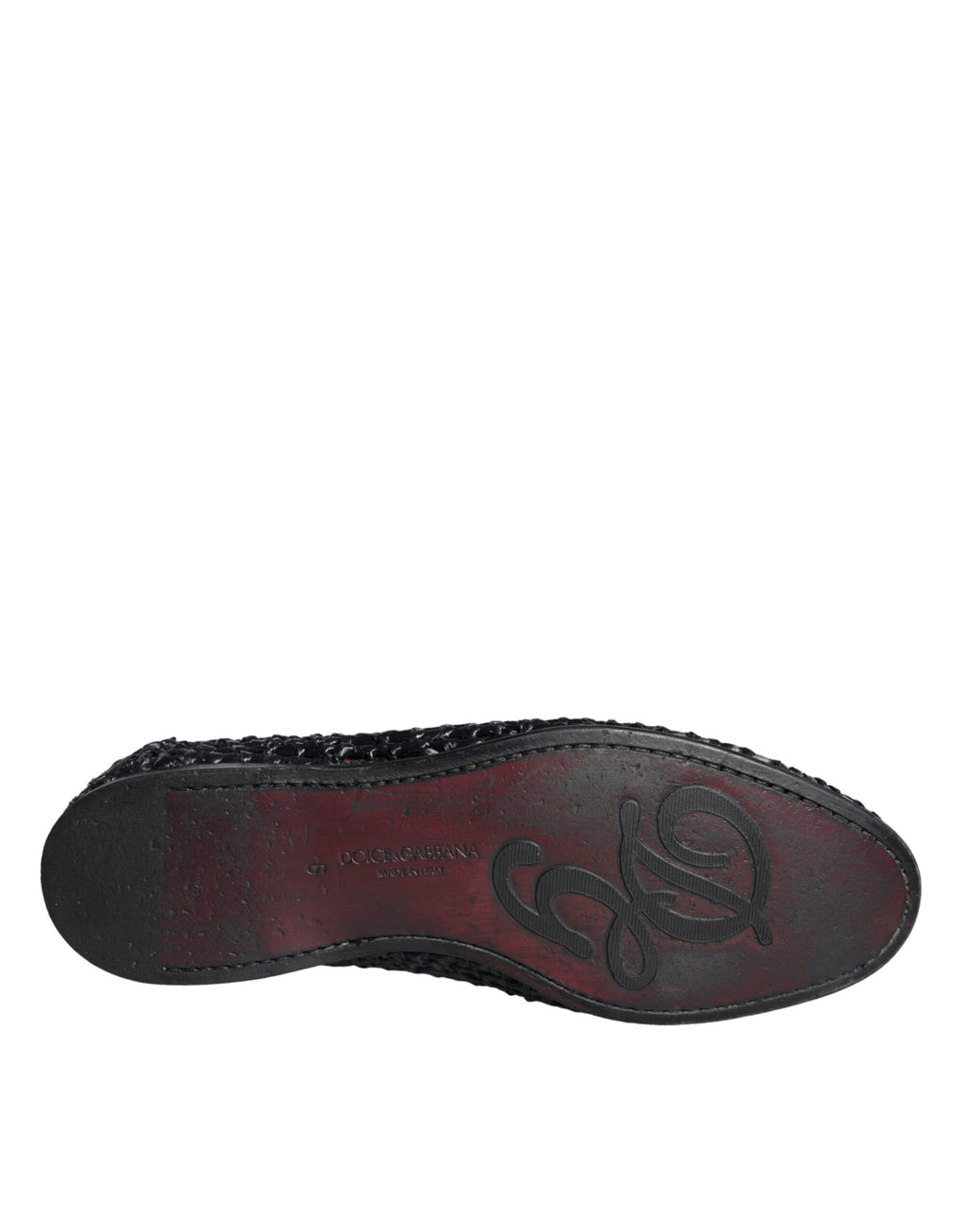 Chaussures homme Dolce & Gabbana en raffia tressé noir, mocassins slip-on élégants et confortables.