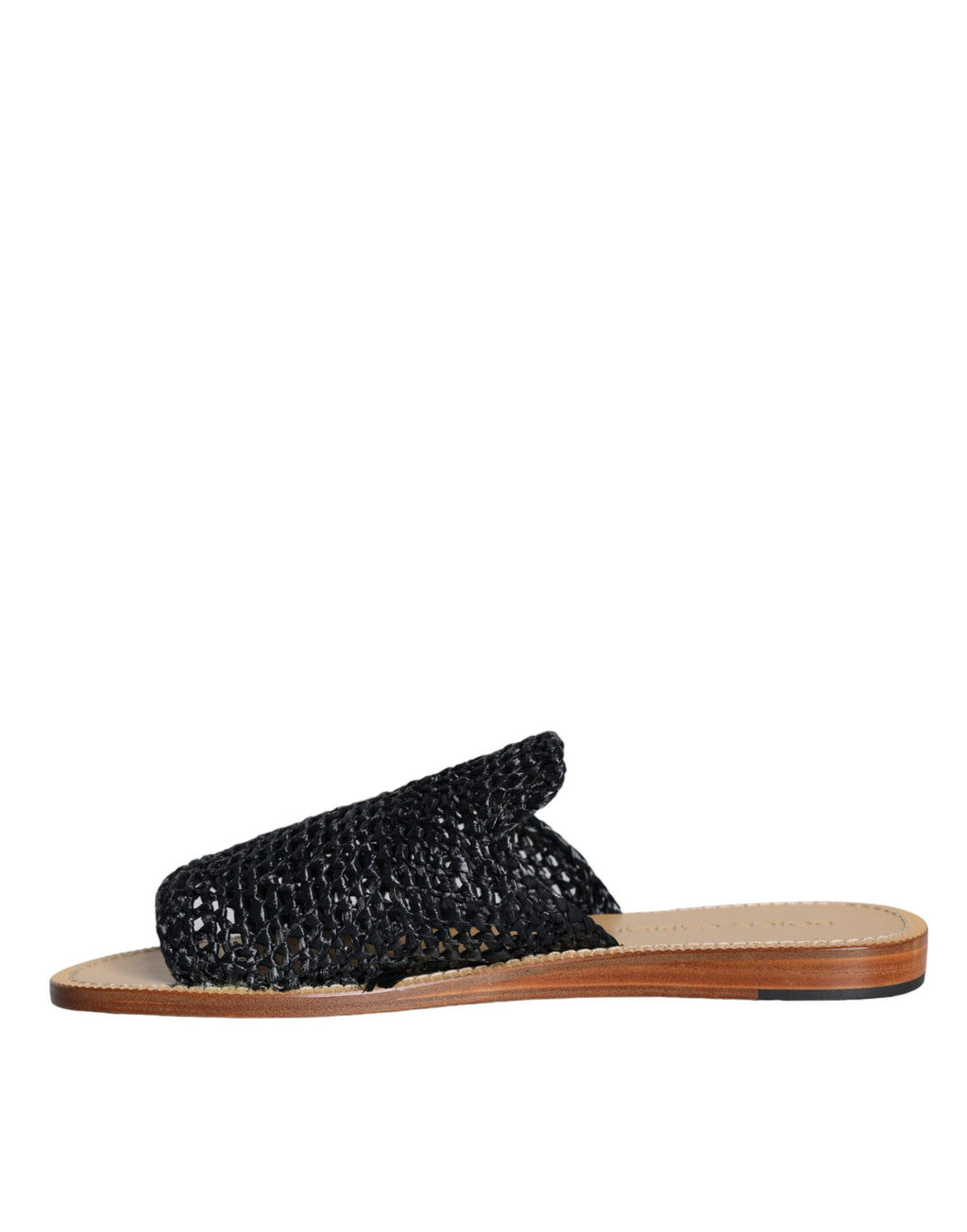 Sandales Dolce & Gabbana en raphia noir à tresse, chaussures à plateforme élégantes et confortables pour l'été.