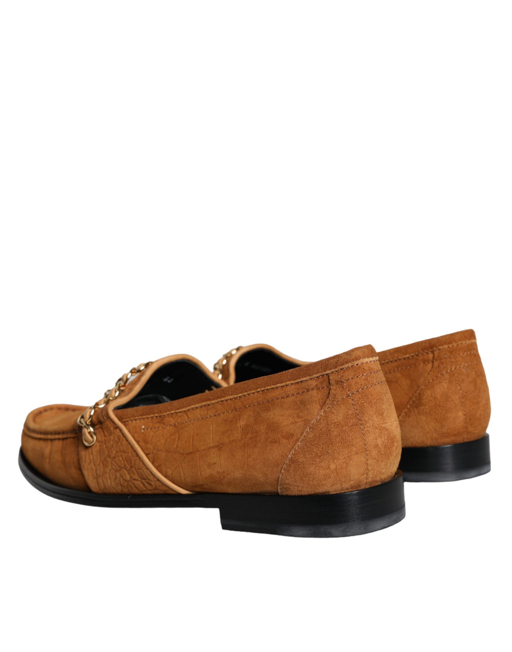 Mocassins en velours marron Dolce & Gabbana en cuir avec logo, chaussures slip-on élégantes pour homme.