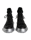 Chaussures sneakers haut de gamme Dolce & Gabbana en nylon noir, modèle Galileo, high top avec design élégant.