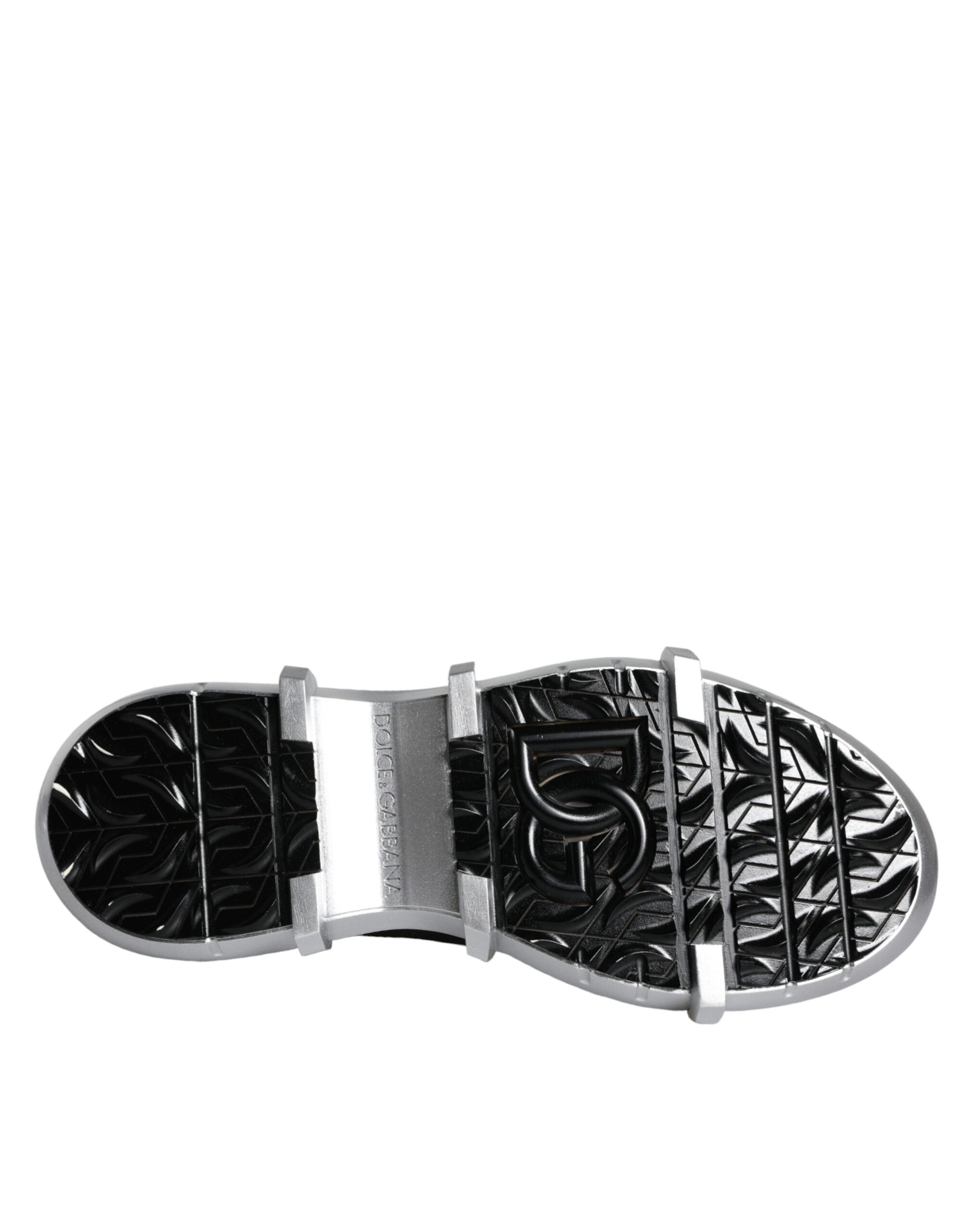 Chaussures sneakers hautes en nylon noir Dolce & Gabbana Galileo, vue de face, avec détails de la marque et design moderne
