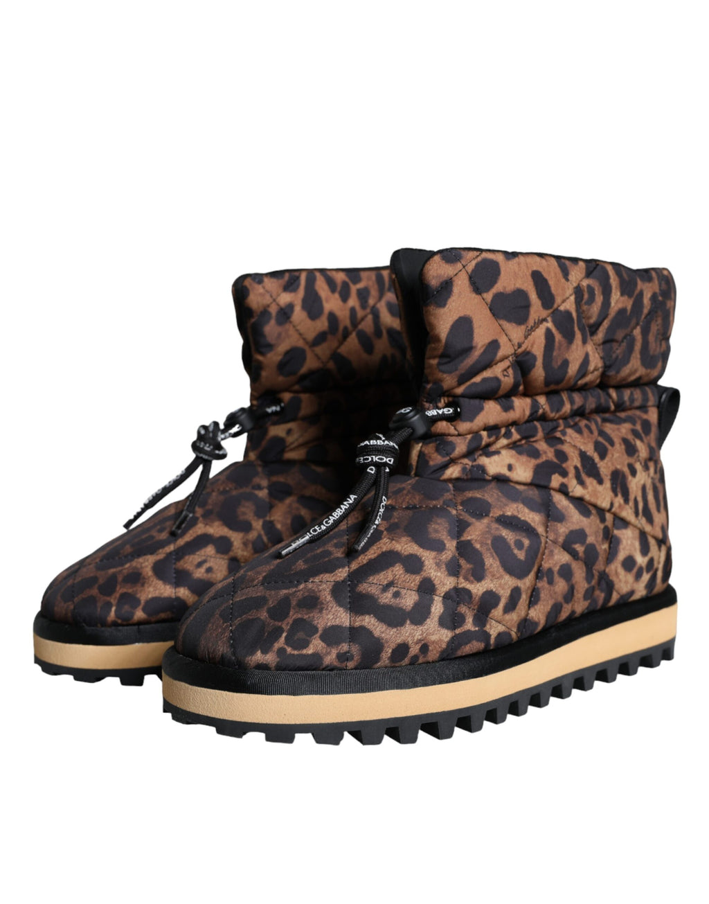 Bottines ankle en leopard marron Dolce & Gabbana avec rembourrage, style élégant et tendance, en cuir de haute qualité.