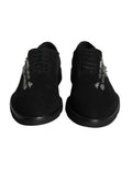 Chaussures Dolce & Gabbana Sicilia en daim noir, chaussures formelles à lacets, élégantes et sophistiquées pour homme.