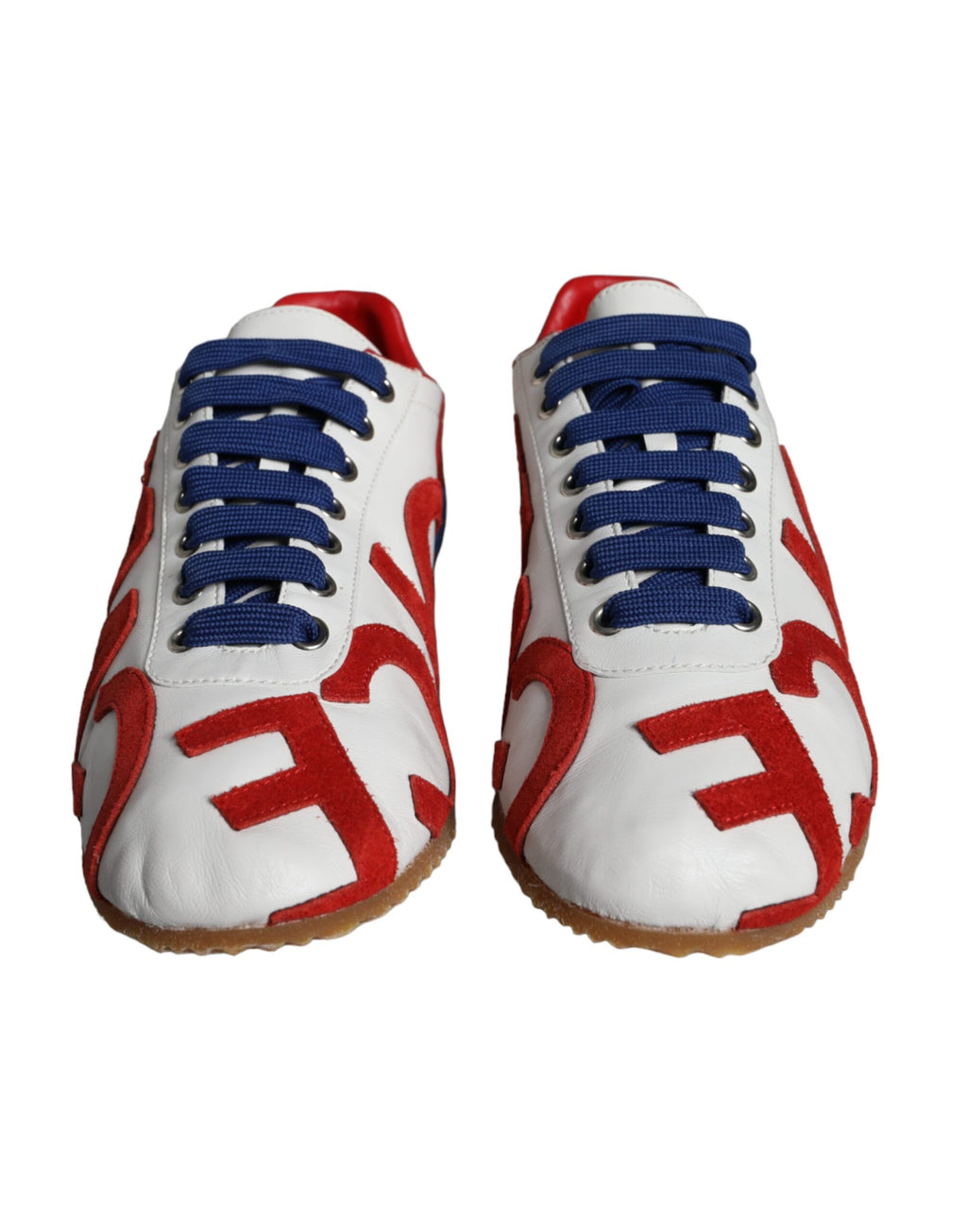 Chaussures décontractées Dolce & Gabbana en cuir multicolore avec logo, sneakers élégants pour un style casual.
