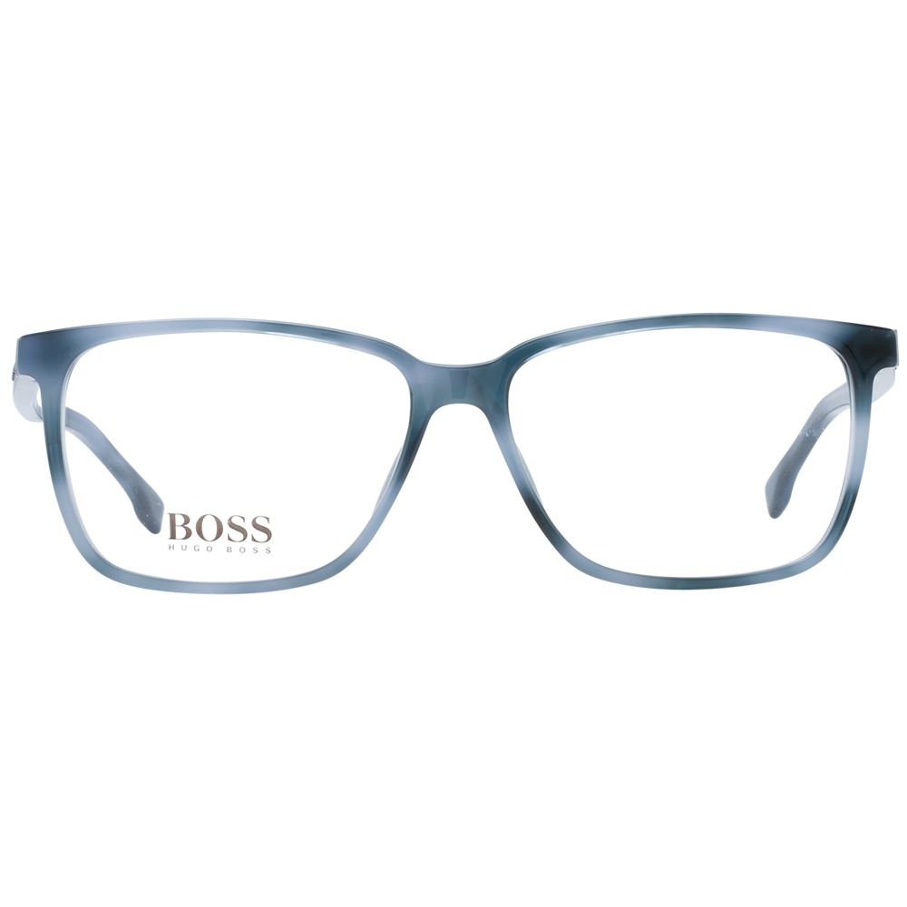 Lunettes en acétate bleues de la marque Hugo Boss, monture élégante pour un style sophistiqué.