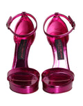 Sandales à talons Dolce & Gabbana KEIRA fuchsia avec bride à la cheville, chaussures élégantes pour femmes.