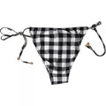 Maillot de bain bikini Dolce & Gabbana à carreaux noir et blanc, bas de maillot de bain pour la plage.