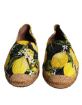 Chaussures slip-on Dolce & Gabbana espadrilles multicolores avec motif citron, idéales pour un style estival élégant.