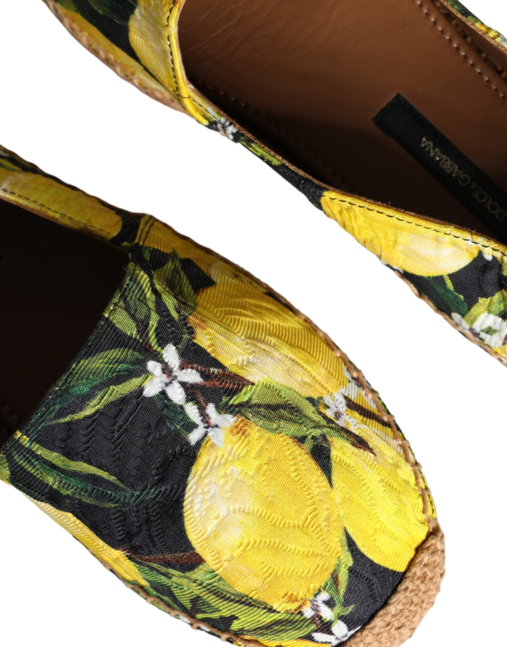 Chaussures Dolce & Gabbana espadrilles à enfiler multicolores avec motif citron, style élégant et confortable