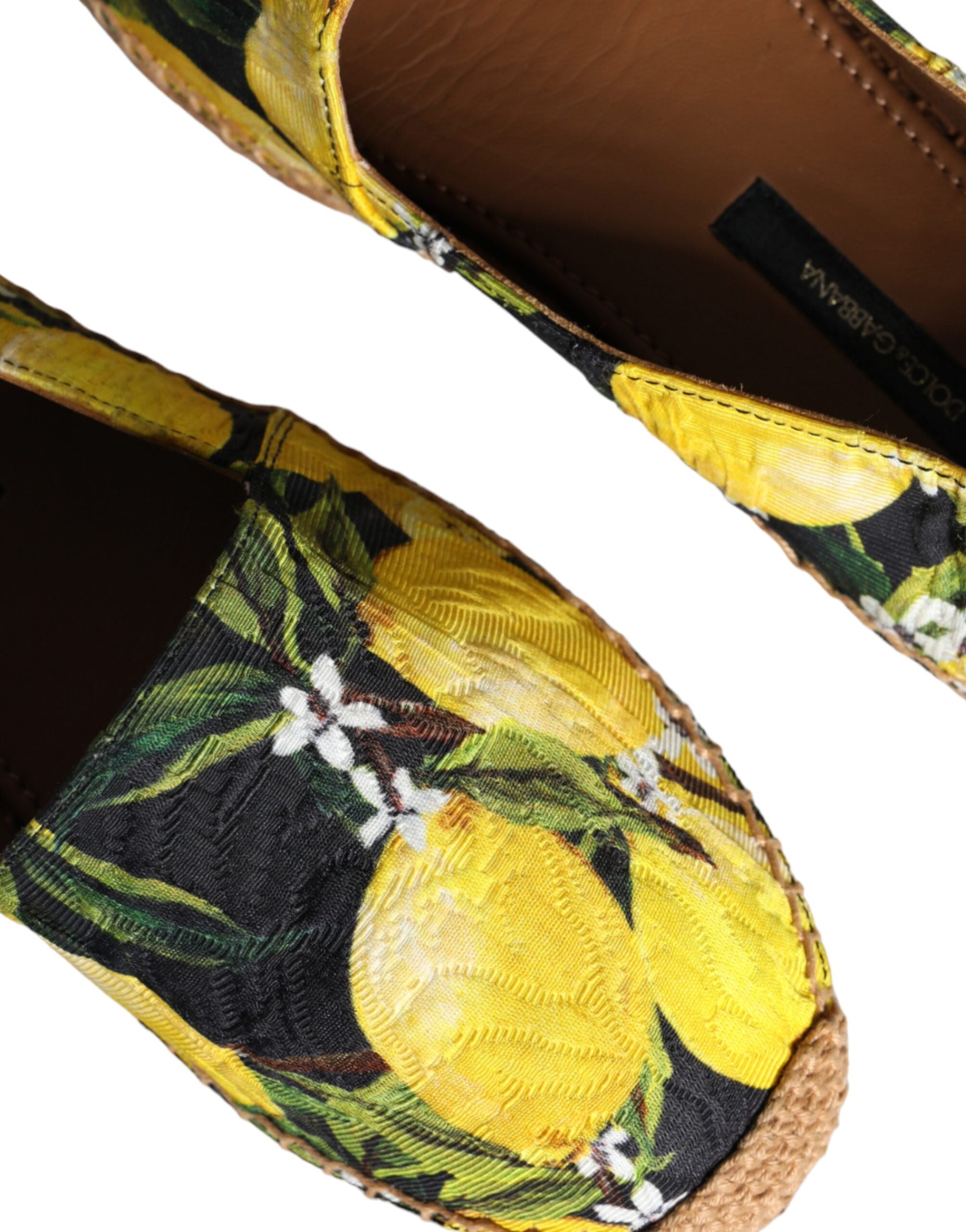 Chaussures Dolce & Gabbana espadrilles à enfiler multicolores avec motif citron, style élégant et confortable