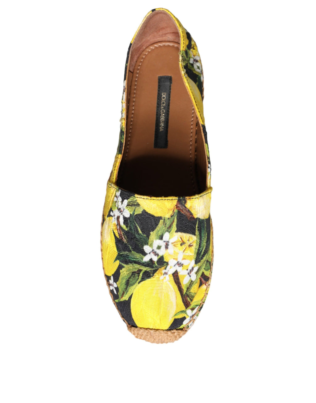 Espadrilles Dolce & Gabbana à citrons multicolores, chaussures slip-on confortables et élégantes pour l'été.