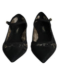 Chaussures plates Dolce & Gabbana Taormina en dentelle noire Bellucci, élégantes et raffinées, avec finition en dentelle noire.