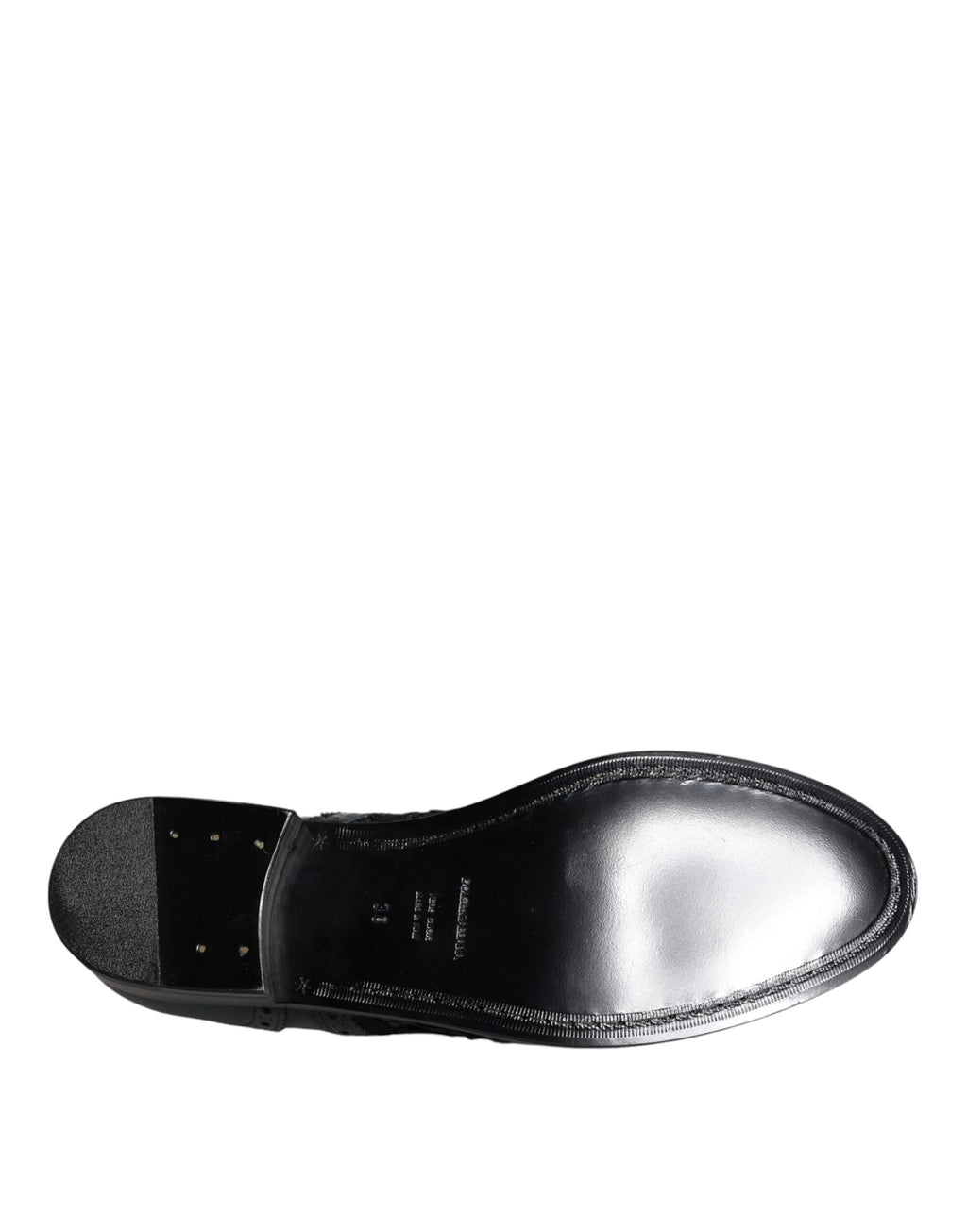 Chaussures formelles Dolce & Gabbana en cuir noir avec dentelle florale, élégantes pour occasions spéciales.