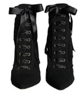 Chaussures Dolce & Gabbana bottines en jersey stretch noir, chaussures à la cheville élégantes et confortables.