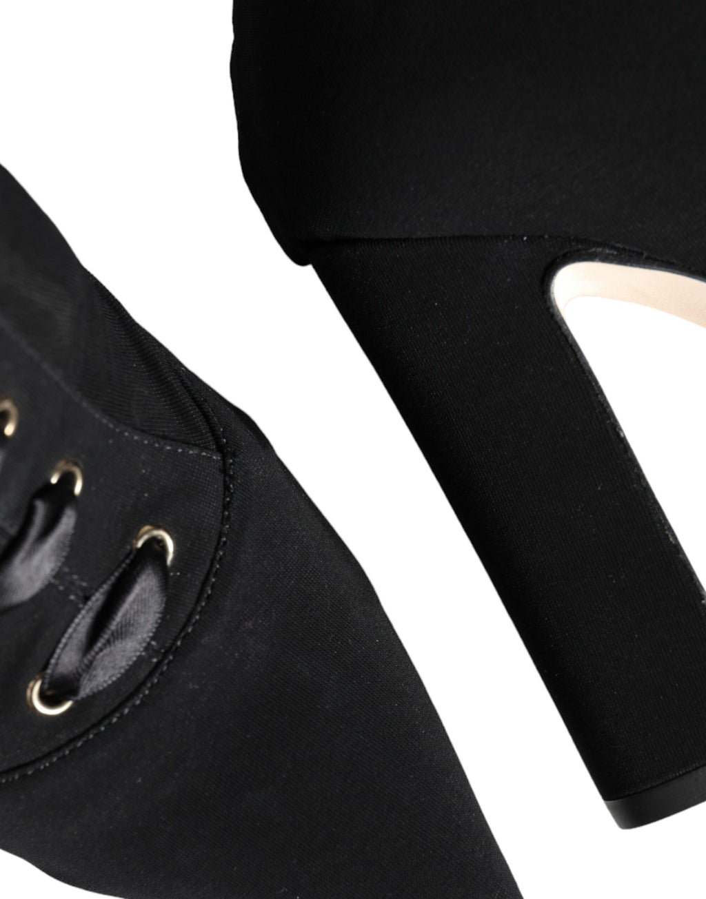Chaussures Dolce & Gabbana bottines en jersey noir à la cheville, style stretch et élégance.
