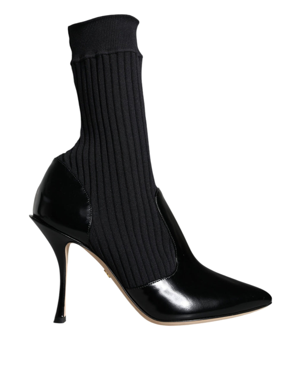 Chaussures à talons stilettos noires Dolce & Gabbana, bottines extensibles en tissu avec chaussettes intégrées, élégantes et sophistiquées