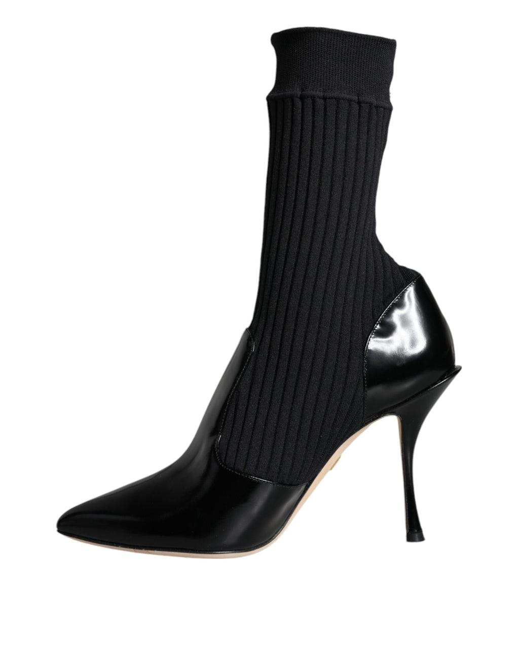 Chaussures Dolce & Gabbana noires, bottines en stretch avec talons stilettos et chaussettes intégrées.