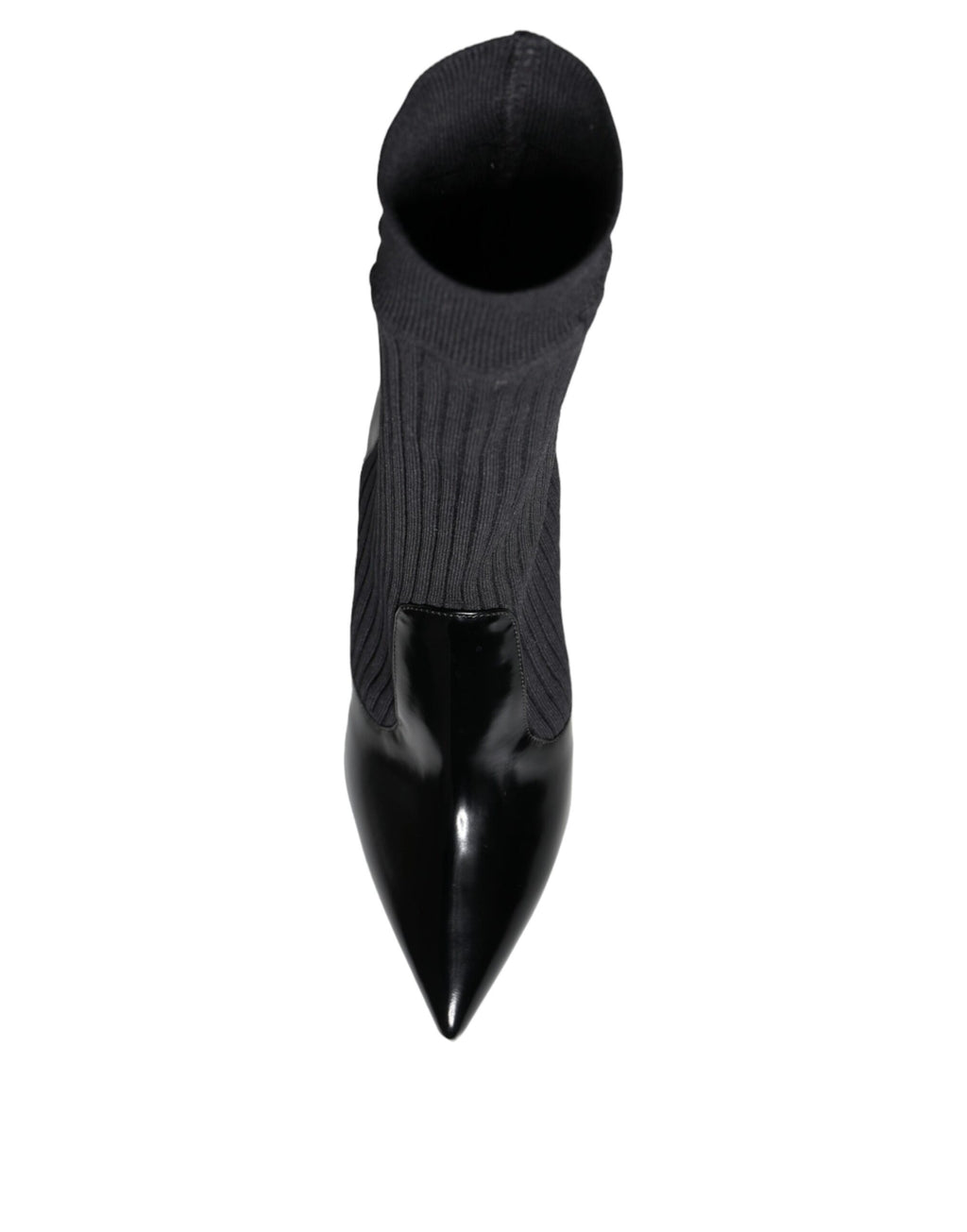 Chaussures Dolce & Gabbana noires, bottines en stretch avec talons stilettos, chaussures élégantes et sophistiquées.