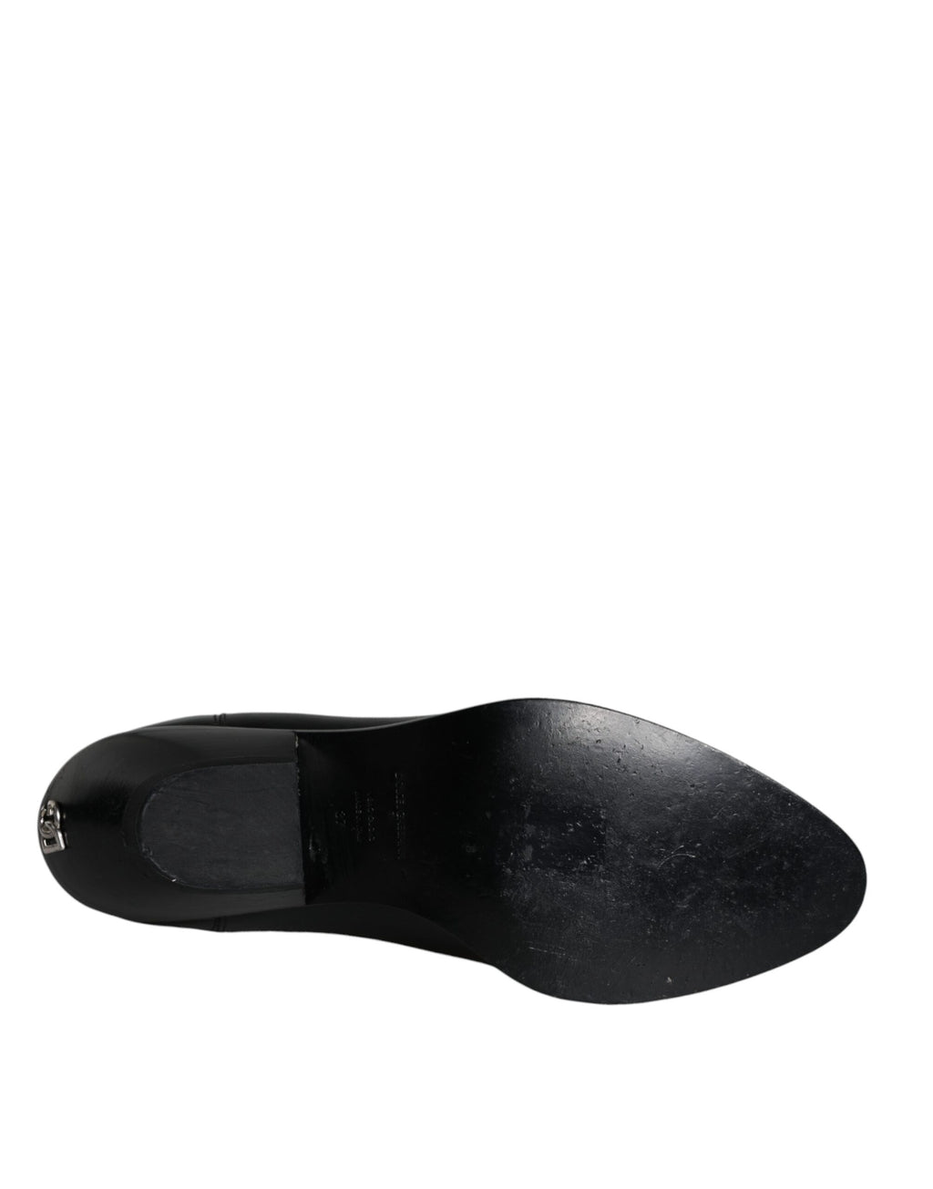 Bottines noires en cuir de D&G, chaussures élégantes au style ankle boots, avec talon moyen et finition sophistiquée.