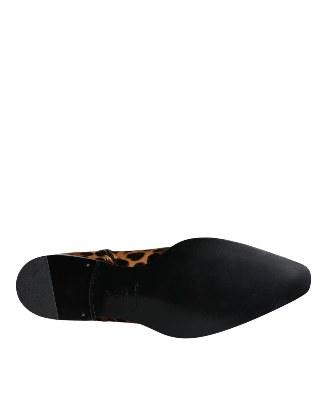 Bottes ankle en fourrure de veau à motif léopard marron de Dolce & Gabbana, chaussures élégantes et tendance.