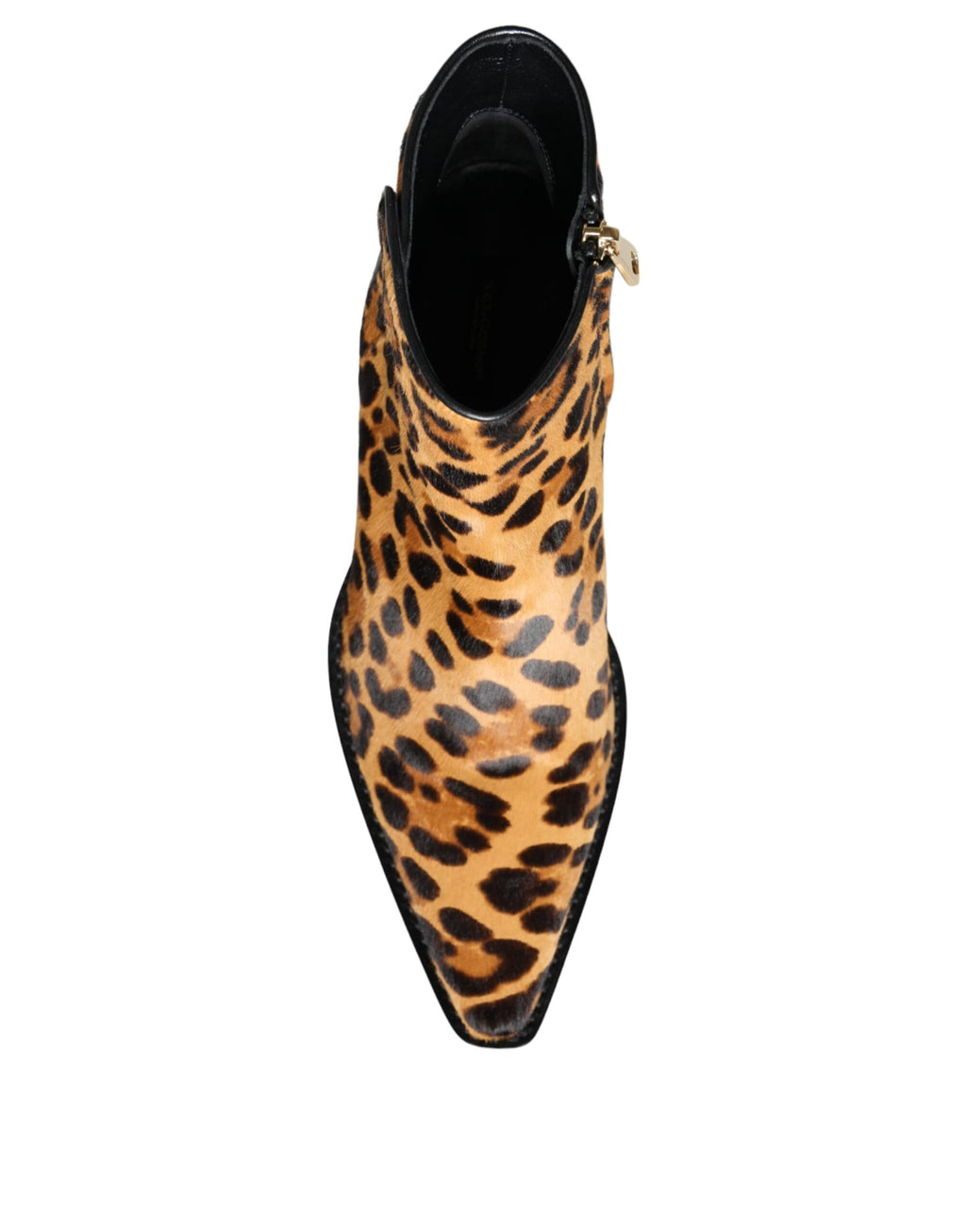 Bottes ankle en fourrure de veau à imprimé léopard brun de Dolce & Gabbana, chaussures élégantes et mode.
