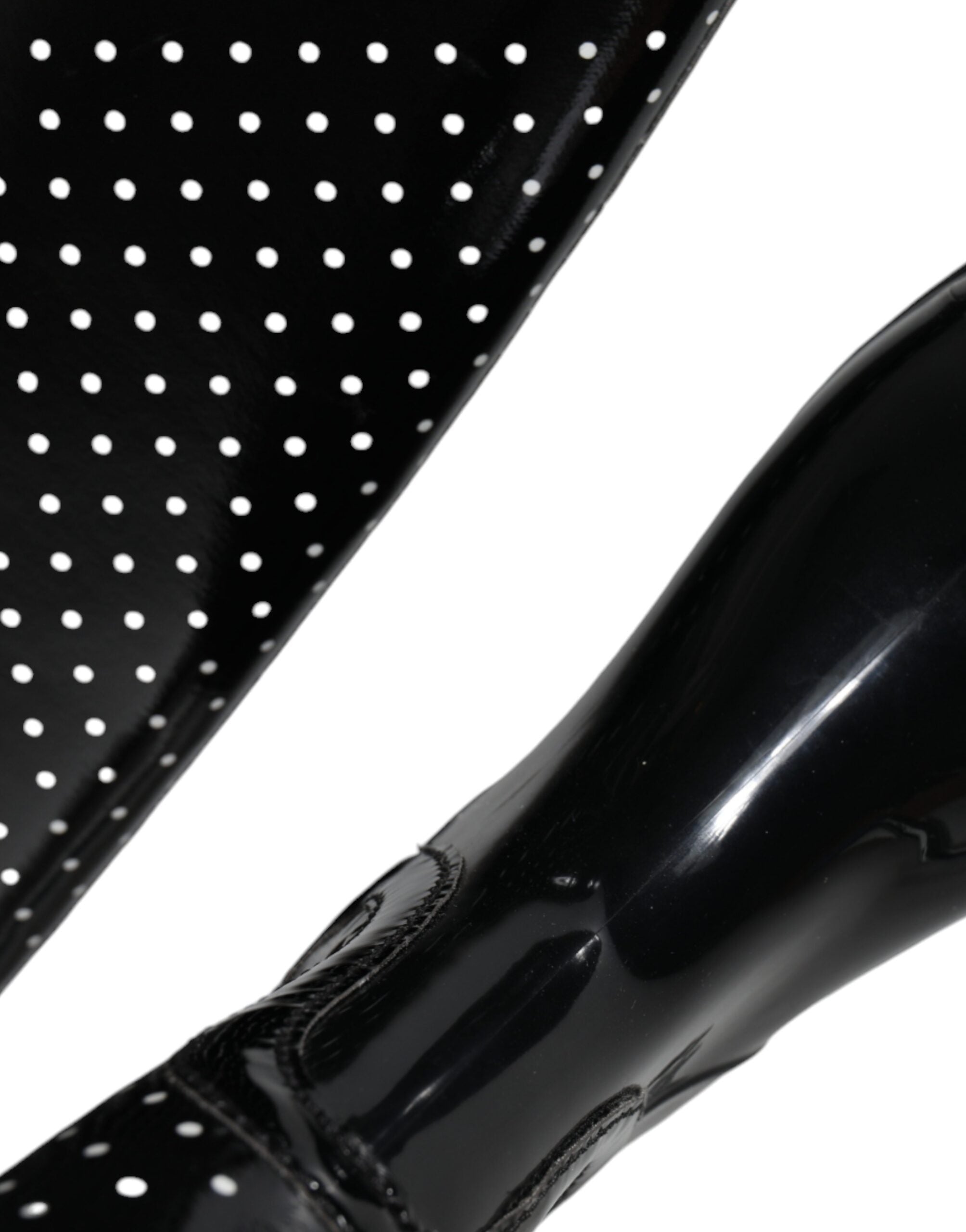 Bottes hautes en caoutchouc noires à pois Dolce & Gabbana, chaussures élégantes pour style tendance et protection contre l'eau.