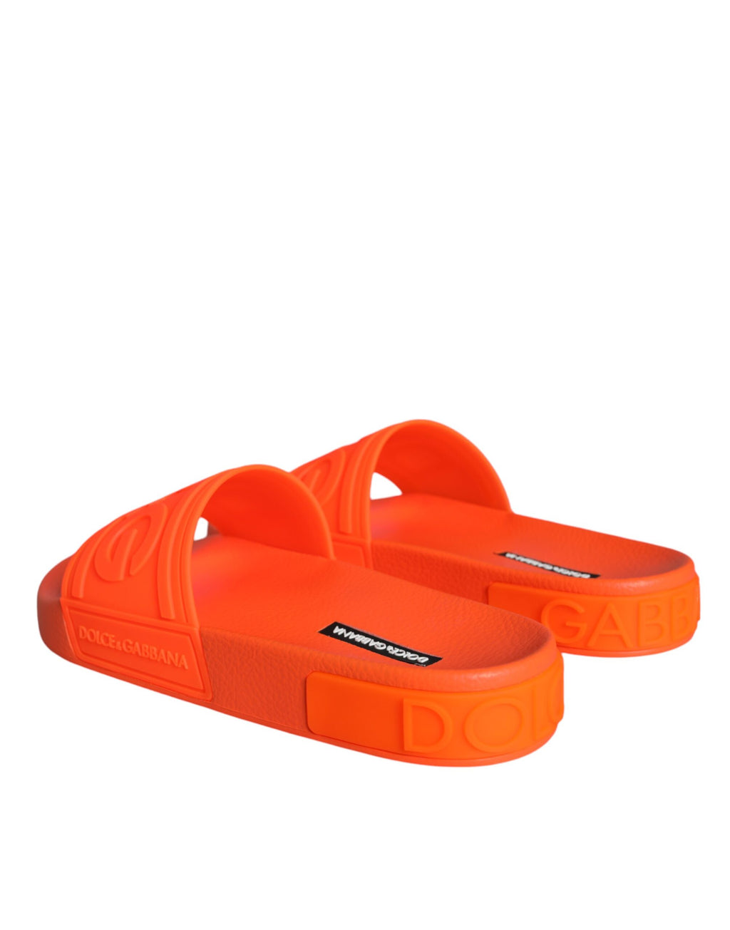 Sandales de plage en caoutchouc orange Dolce & Gabbana, chaussures légères et confortables pour l'été et la plage.