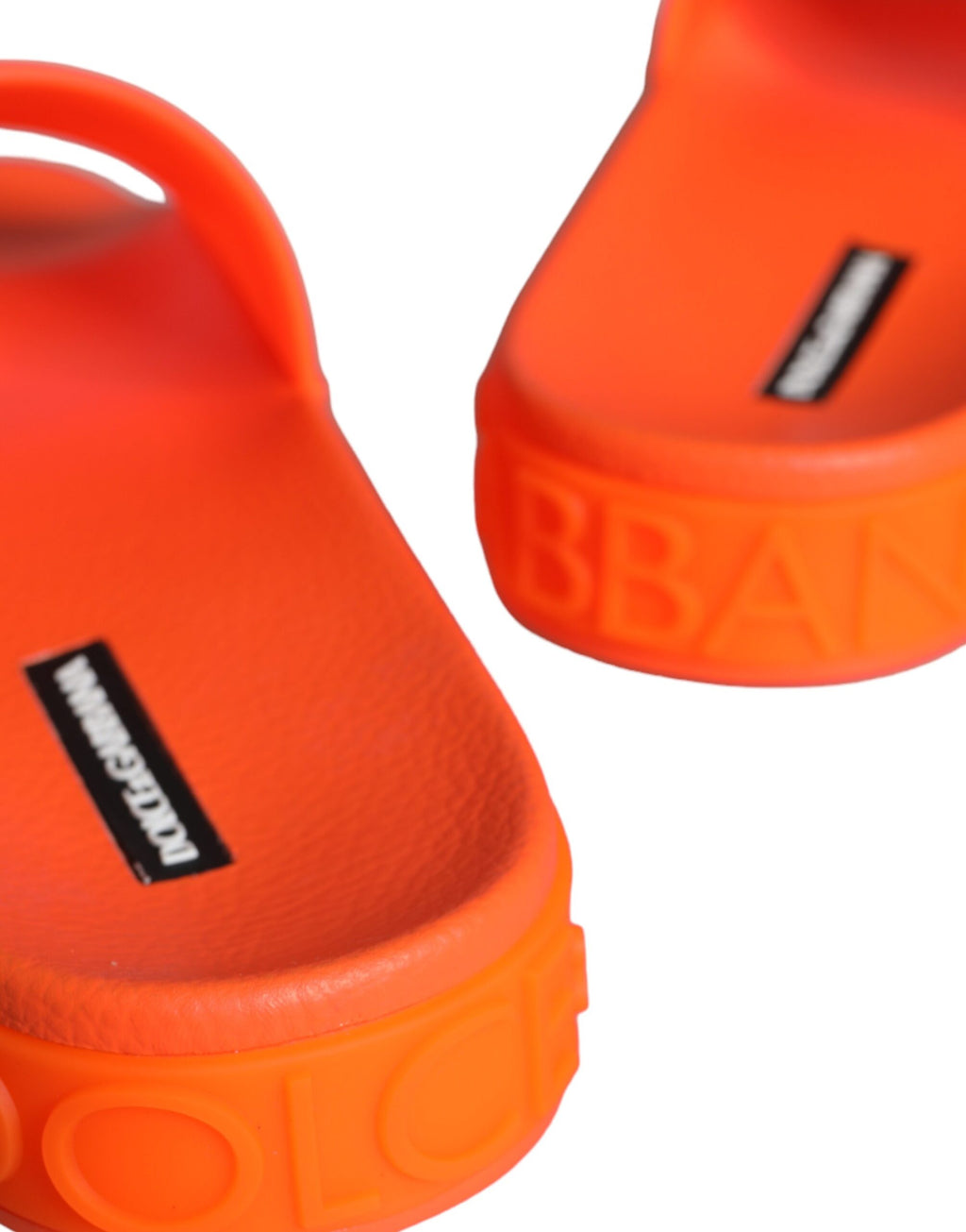 Sandales en caoutchouc orange Dolce & Gabbana, chaussures de plage élégantes pour femmes.