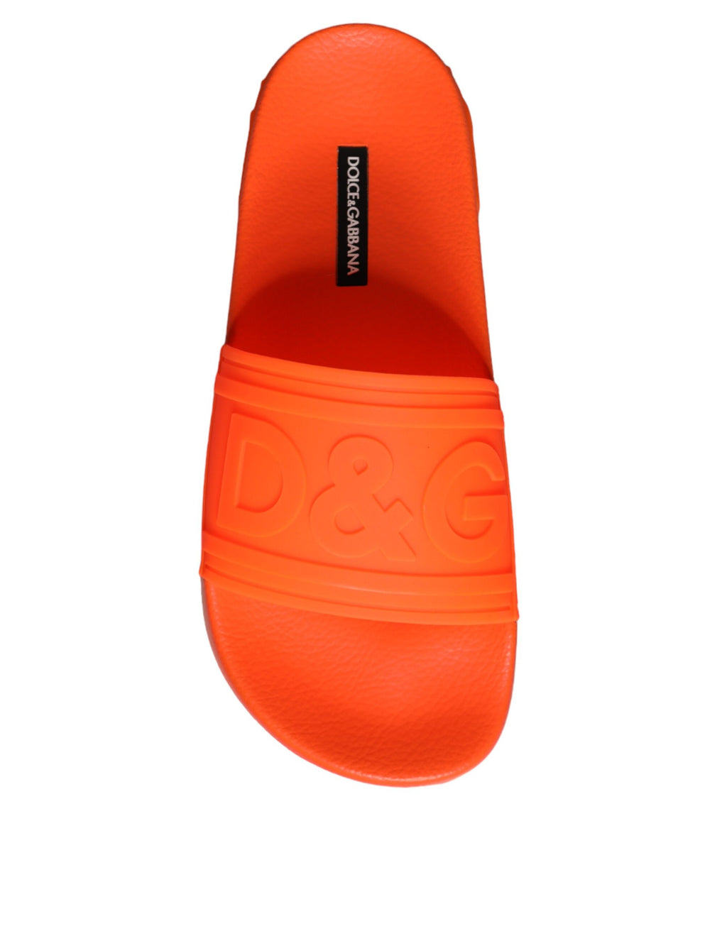 Sandales en caoutchouc orange Dolce & Gabbana pour la plage, chaussures de plage confortables et stylées.